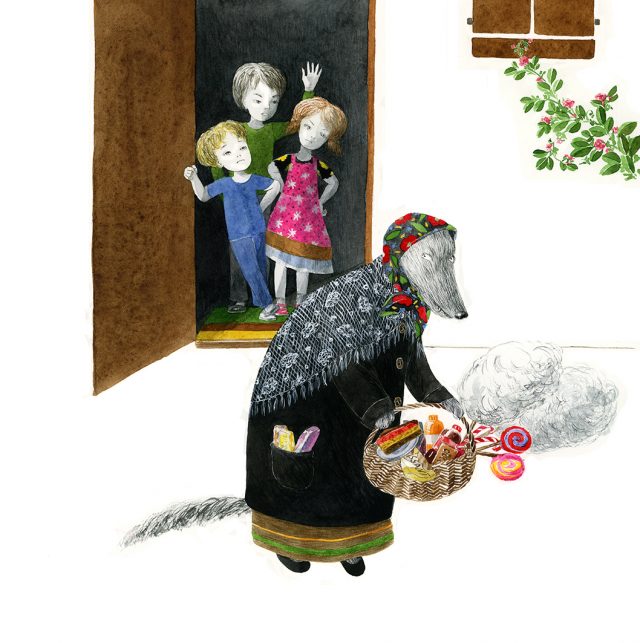 Există lupi îmbrăcați în bunicuțe, să știe toți copiii cuminți: umblă liberi și îi păcălesc până și pe părinți. Situația e dură, iaca, am prins lupul cu blana cea mai sură: zahărul ascuns sub denumiri ”deștepte”. Eu l-am descris în carte, Cristiana i-a facut portretul robot și trei copii isteți l-au prins cu acadeaua-n bot!